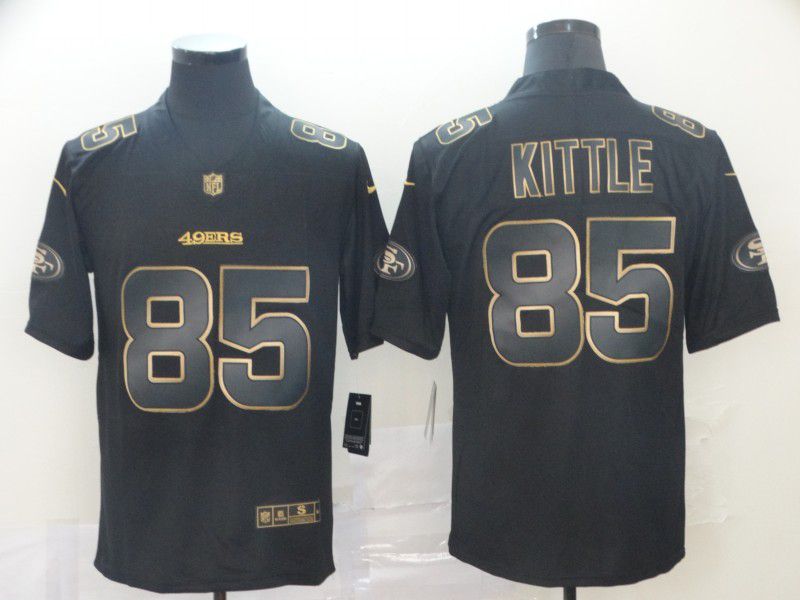 Men San Francisco 49ers 85 Kittle Nike Vapor Limited Black Golden NFL Jerseys
